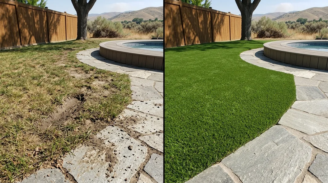 Result artificial grass installation in Boise - Boise Turf Installation